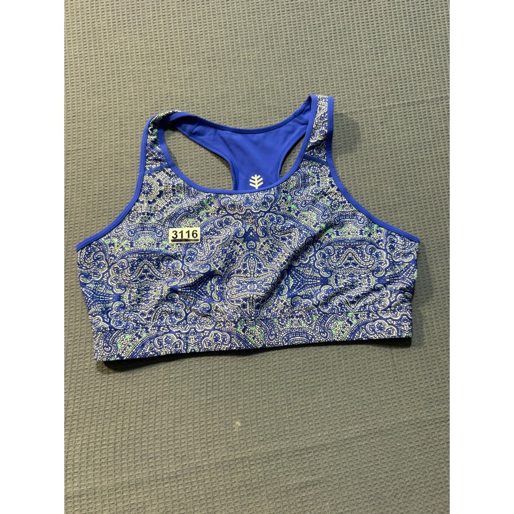 Coolibar Medley Swim Bra Womens XL Blue Paisley UPF 50+ 03300